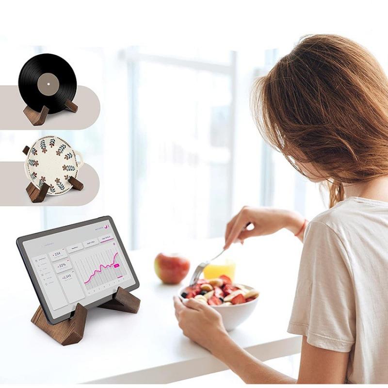 Wooden Restaurant Household Recipe Rack Kitchen Menu Display Rack Hanging Study Desktop Reading Wooden Book Stand