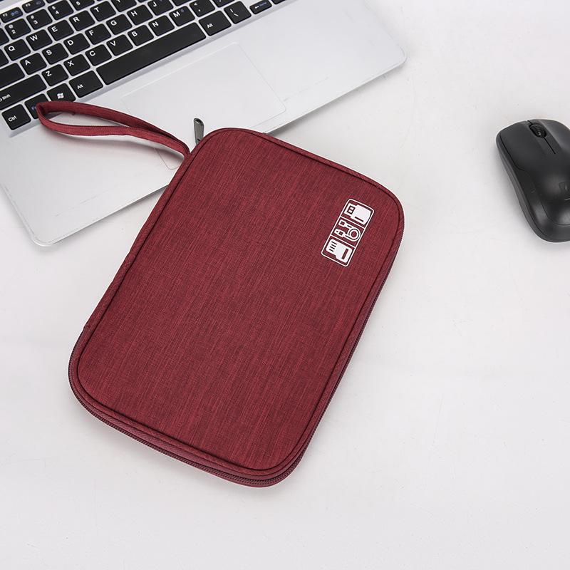 Minimalist Travel Digital Accessories Clutch: Power Bank & Data Cable Storage Bag