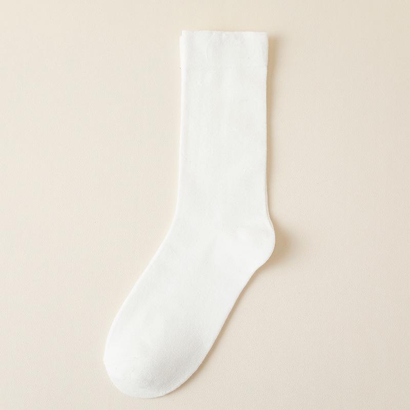 Women's Autumn & Winter Solid Color Cotton Pile Socks – Boneless, Loose-Fit, Mid-Calf, Perfect for Maternity.