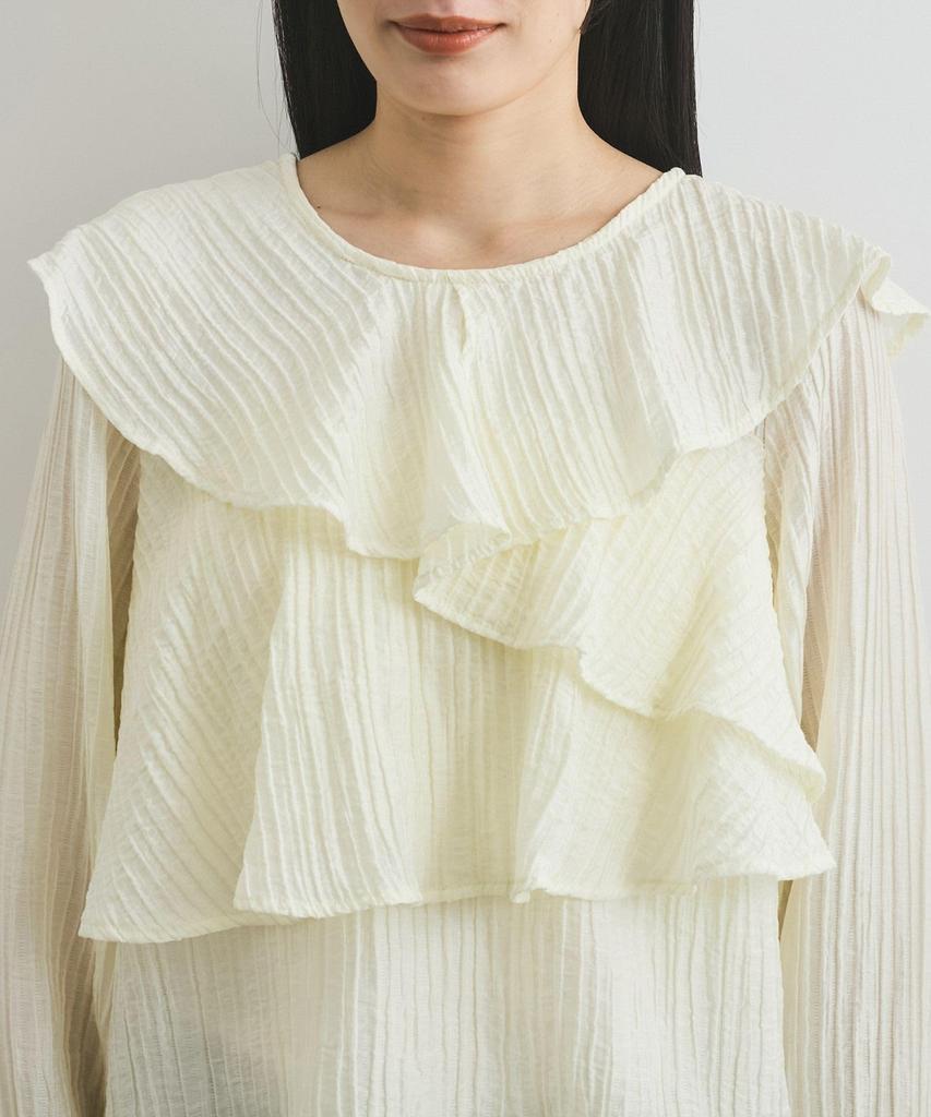 Washable Ruffle Collar Light Green [BIS] Blouse, Women's, (33)