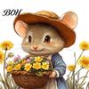 Autumn Theme Party Supplies Mouse Wall Stickers, Waterproof PVC Retro Fairy Tale Decals, Removable Peel Pastoral Style Stickers And Stick Decals