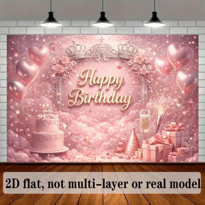 2D Romantisch Roségold Alles Gute zum Geburtstag Hintergrund Banner Fotokabine Hintergrund