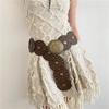 1pc Women's Western Denim Belt Metal Hollow Ladies Trend Wide Waistband Belt for Dresses Women Vintage Personalized Waist seal