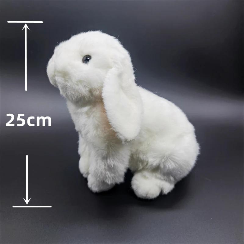 White Lop Ear Rabbit High Fidelity White Bunny Plush Toys Lifelike Rabbit Stuffed Animals Simulation Doll Toy Gifts For Kids