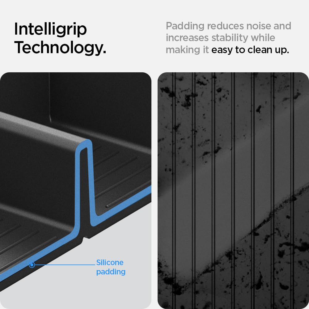 Spigen Center Console Organizer Tray for Tesla Model Y Juniper (2025) and Tesla Model 3 Highland (2025/2024) [No Slide] Carbon Edition TO220H ACP07407