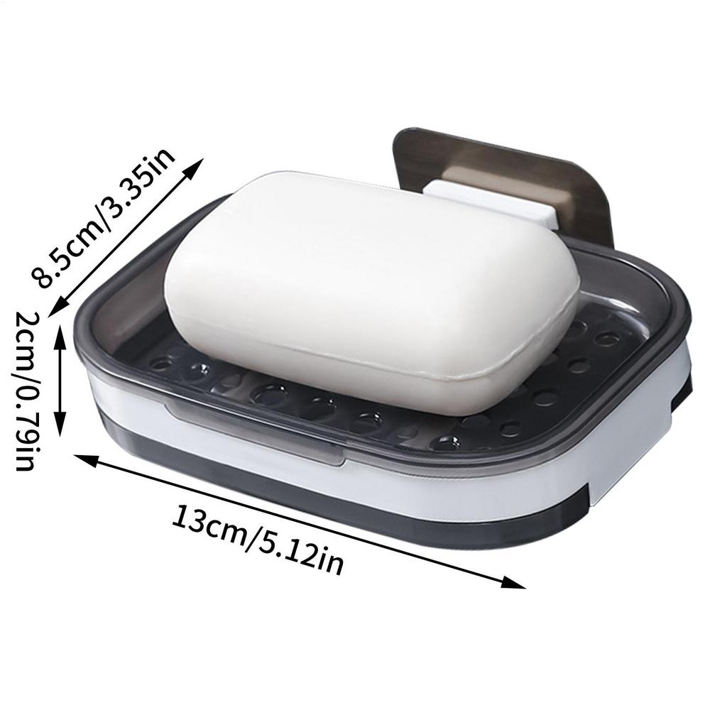 Suction Cup Shower Soap Dish Wall Mounted Draining Soap Saver for Bathroom Tile Soap Holder Soap Tray Bar Soap Sponge Holder