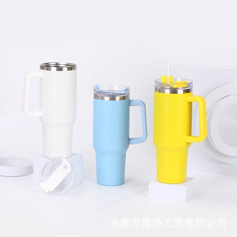40oz Stainless Steel Insulated Water Bottle With Handle Drinking Cups Keeps Cold Tumbler With Lid Straw Mug for Summer Outdoor