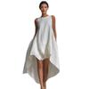 2026 Summer Women's Solid Color Sleeveless Loose Casual Dress with Irregular Hem