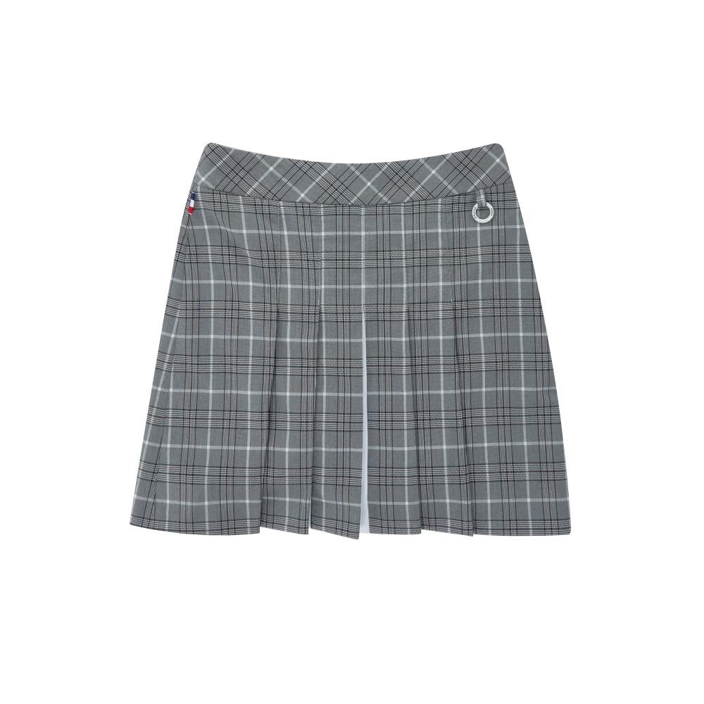MARTINE GOLF All Over Check Pleats Skirt_Grey
