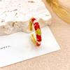 Unique Enamel Dot Open Ring Chinese Style Adjustable Ring Elegant Bohemian Ring  Women
