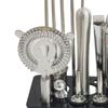 14 Pieces Stainless Steel Cocktail Shaker Set with Stand for Mixed Drink Dad White