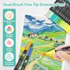 100Pcs Double Tip Brush Pens Complete Double Brush Marker Pens with Oxford Cloth Bag Multifunctional Art Markers Set Practical