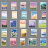 50pcs Creative Fresh Style Landscape Oil Painting Graffiti Stickers for DIY Skateboards & Luggage