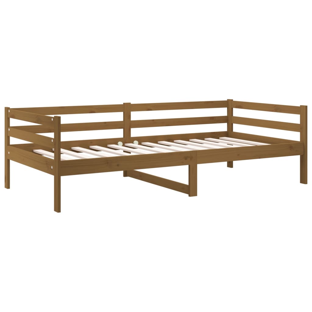 Daybed in Honey Brown 90 x 190 cm Solid Pine Wood