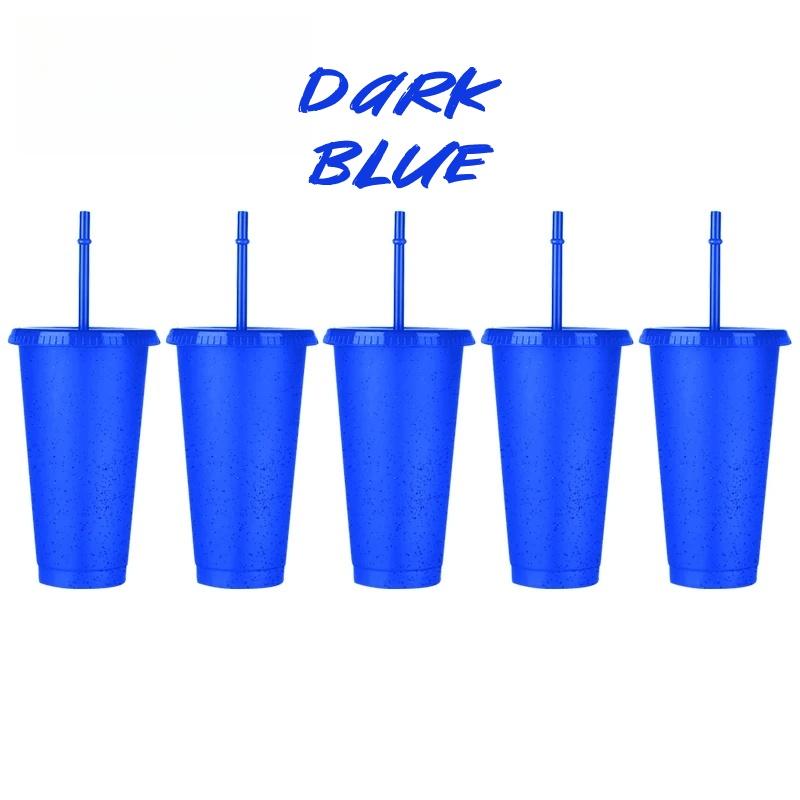 5 Stück 24oz Glitzerbecher mit Strohhalm & Deckeln Wiederverwendbare Hartplastikbecher Hochzeitsfeier Sommer-Trinkbecher Mädchens Lieblingsbecher