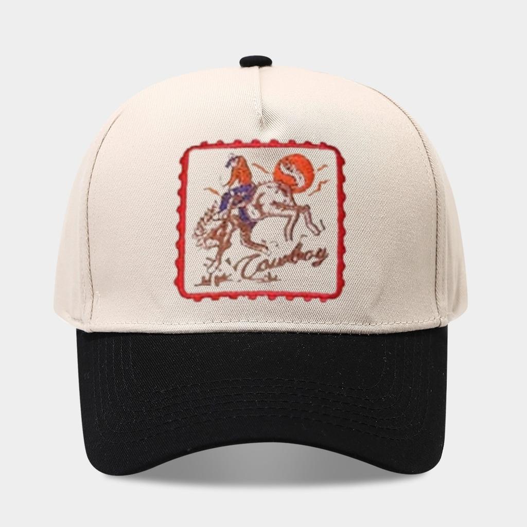 1 Men's COWBOY Riding Baseball Cap,Fashionable Five-Panel Hat,Adjustable Outdoor Casual Cap for Spring and Summer Beach Travel