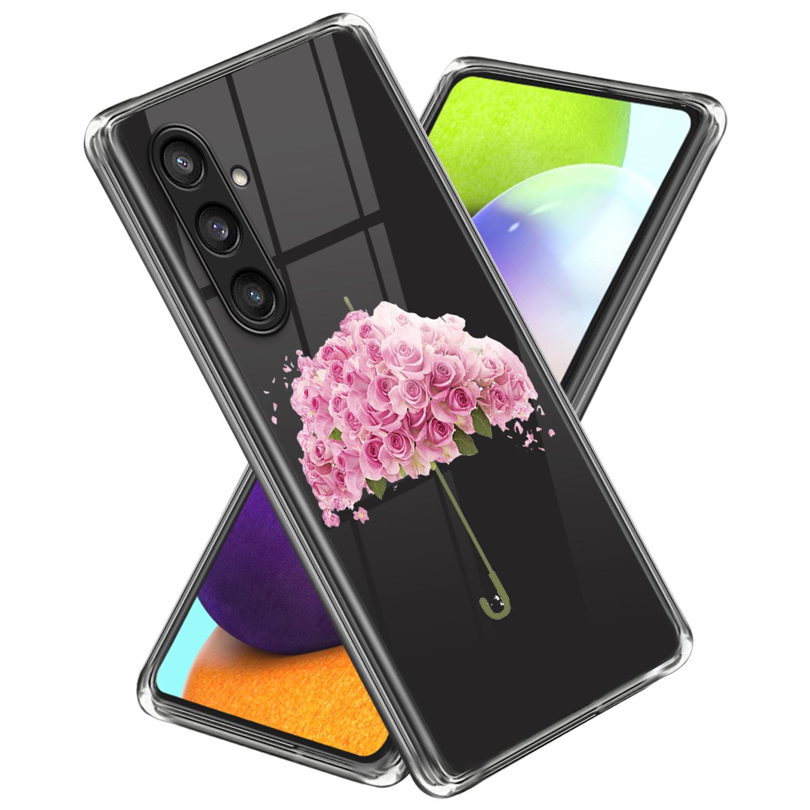 

Для Samsung Galaxy S24 Чехол для телефона Тонкий ТПУ Чехол с рисунком Печать Flower Umbrella