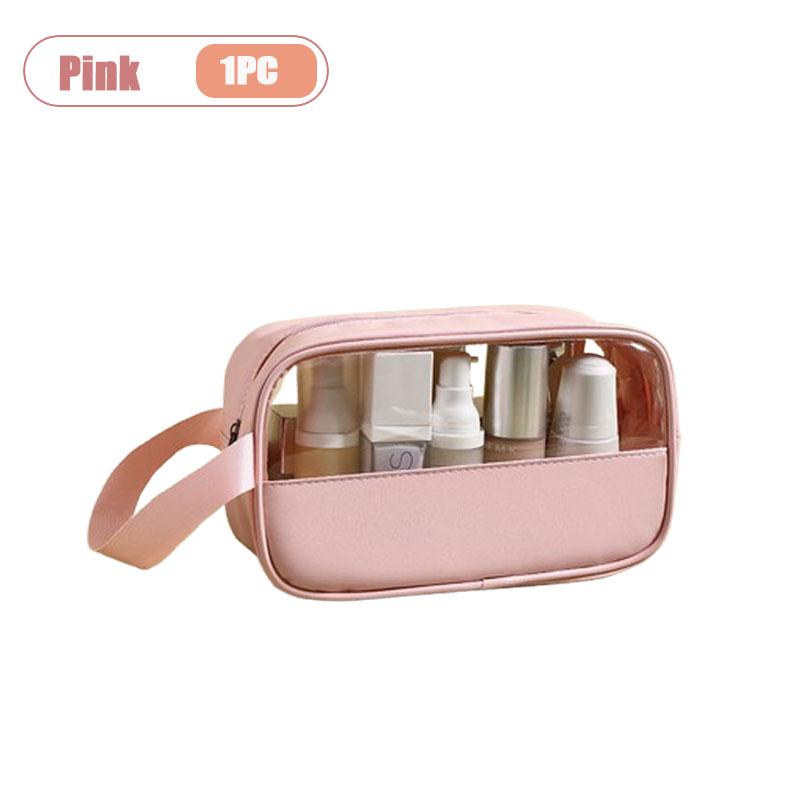 Waterproof Makeup Toiletry Bag PVC Travel Organizer with Handle Cosmetic Pouch Shower Carry Case Portable Storage