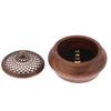 1Pc Walnut Retro Solid Wood Round Incense Burner High-End Atmospheric Home Indoor Incense Burner Chinese Creative Ornaments