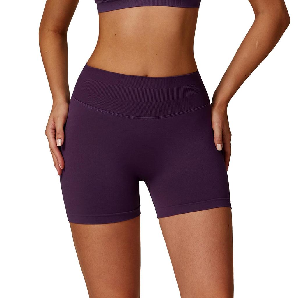 ZeChuang Women's Seamless High Waist Yoga Shorts - Butt-Lifting, Quick-Drying Summer Fitness Pants