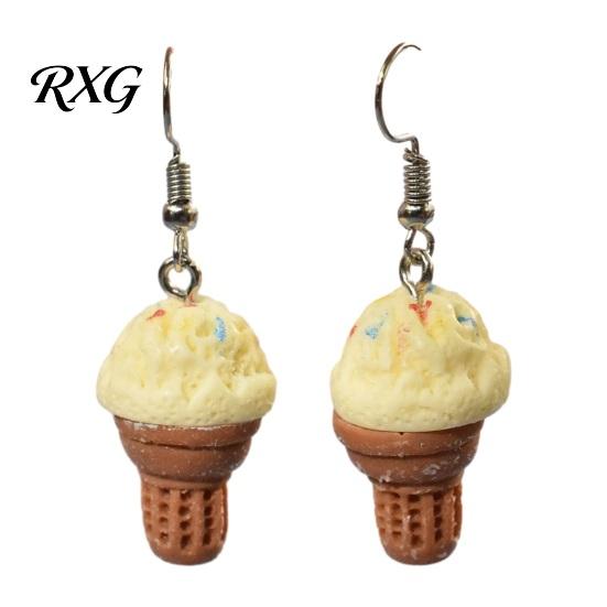 Smooth Surface Earrings 1 Pair Cute Ice Cream Dangle Earrings, Fun Imitation Food Drop Summer Jewelry Gifts for Women Girls Pendant