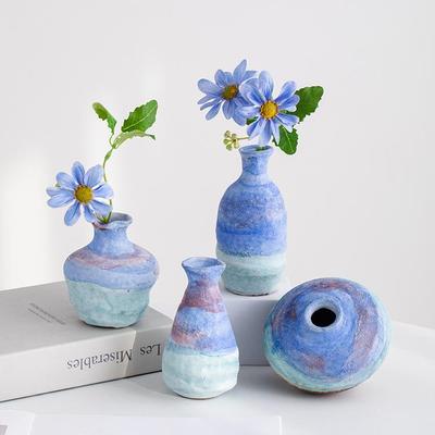 Jarrones Cerámicos Coloridos Pintados a Mano para Decoración de Sala de Estar y Mesa de Comedor - Perfectos para Arreglos Florales y Plantas Hidropónicas