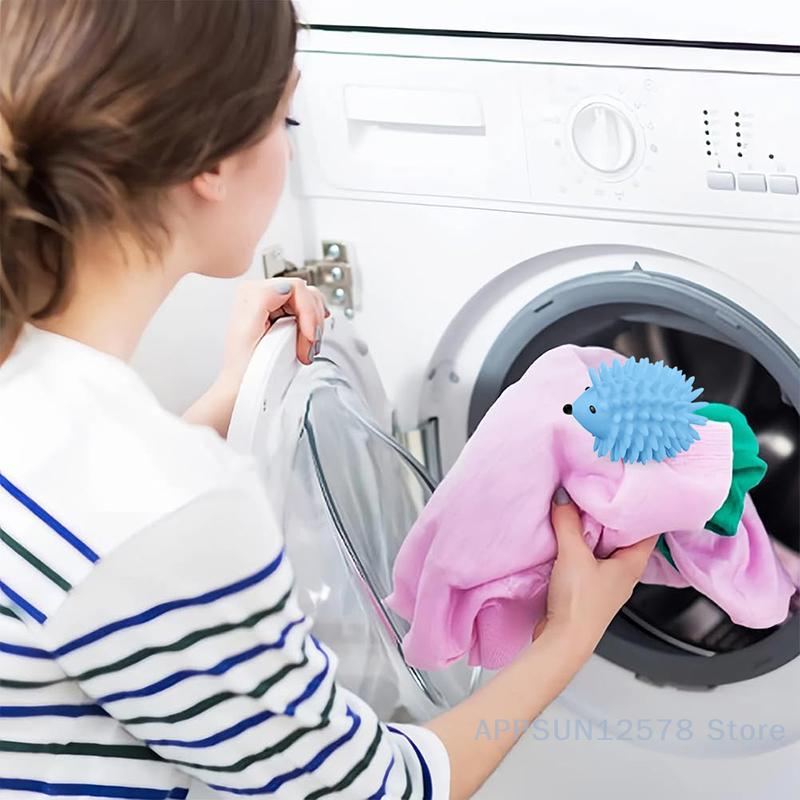 Eco-friendly Silicone Hedgehog Laundry Balls, Superior Stain-Removing and Knot Preventive for Home and School Washers.