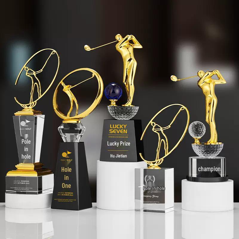 High-End Hole-in-One Golf Trophy: Metal Medal Award for Sports Events