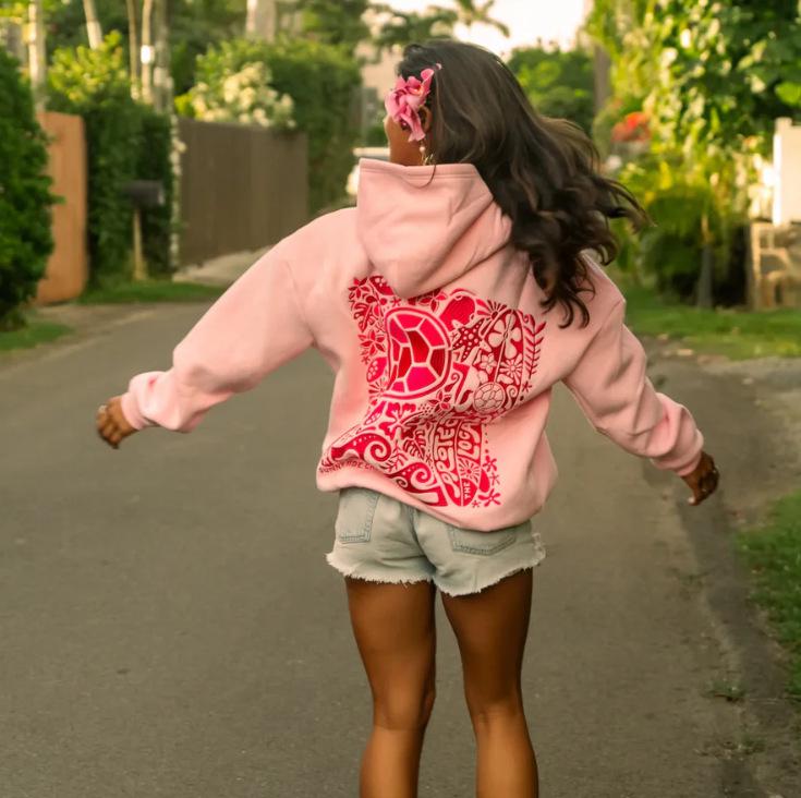 

2025 Рожева Пальма Худі з Регланними Рукавами та Об ємними Ребристими Манжетами XS