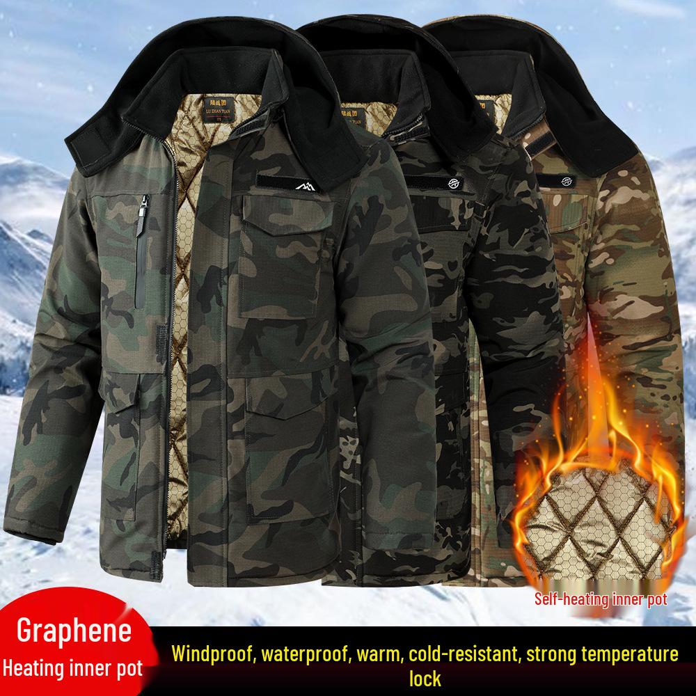 Graphene Insulated Camo Jacket: Unisex, Waterproof, Warm Cotton, Windproof, For Cold Weather & Workwear