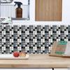 10PCS Decorative Self-adhesive Tile Stickers DIY 3D Effect Mosaic Sticker Removable PVC Wall Decal Kitchen Bathroom Decor