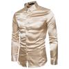 2026 Autumn Men's European Long Sleeve Shiny Casual Shirt