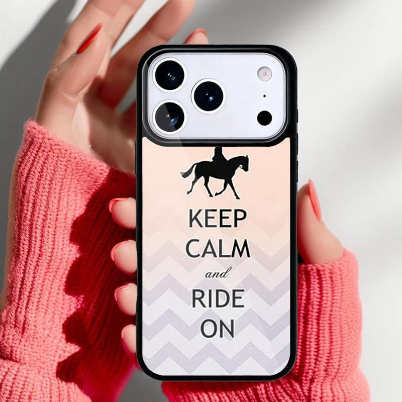 Keep Calm and Ride On Love Horse Pony Phone Case for iPhone 17 16 15 14 13 Pro Max Back Cover for 12 11 Pro Coque
