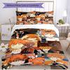 3pcs Duvet Cover Set (1*Duvet Cover + 2*Pillowcase, Without Core), Haikyu Print Soft All‑Season Bedding Set, Home Bedroom Decor Gift