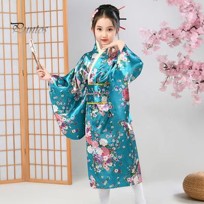 1 sada japonských kimon s potiskem zářivých třešňových květů Snadné nošení Cosplay školní představení Kimono pro dívky