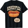 Emotional Support Hotdog Funny Cartoon Graphic Tee Casual Short Sleeve TShirt for Men Women