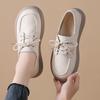 Lace-up small leather shoes spring new casual British style soft-soled loafer flat-soled single shoes