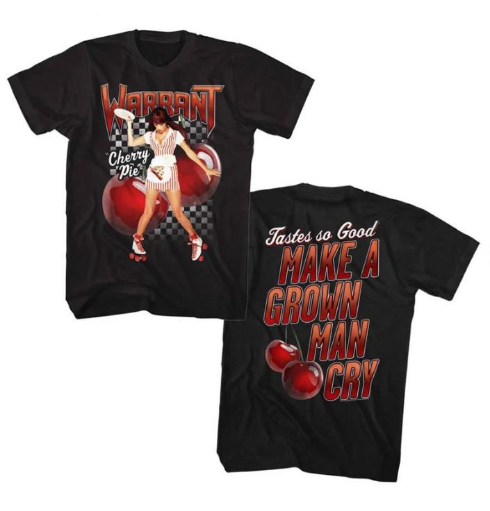 Warrant Cherry Pie Double Sided Black Adult T-Shirt XL