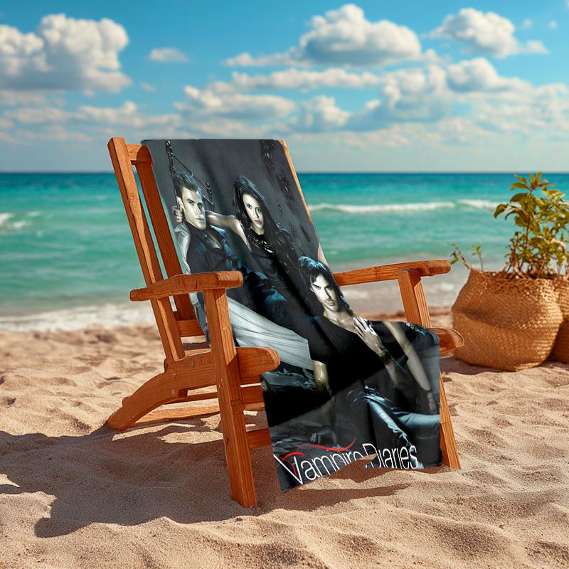 1pc The Vampire Diaries4 Beach Towel, Comfortable and Thick, and Swimming/Bath/Picnic/Camping Towel, Suitable for Seaside Beaches
