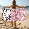 1PC Sanrio Hello Kitty Beach Towel - Leopard Print Flat Print, Quick Dry Soft Absorbent Sun Protection Towel for Men & Women Out