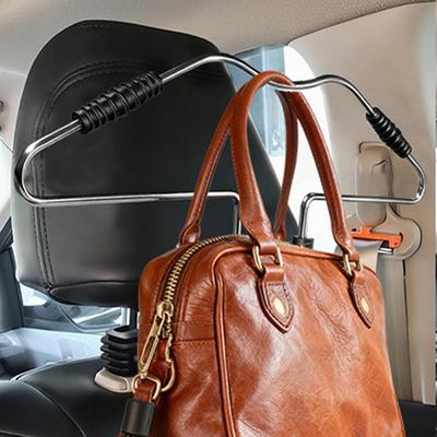 Car Seat Coat Hanger Stainless Steel Adjustable Telescopic Auto Organizer Auto Coat Hanger For Travel Road Trip Driving Summer