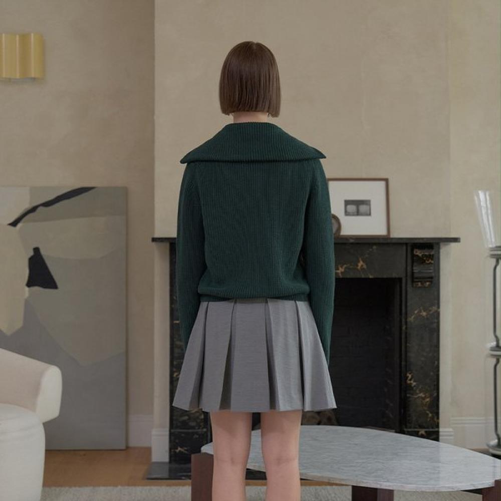 Playboo Wool Like Pleated Skirt W Inner Pants