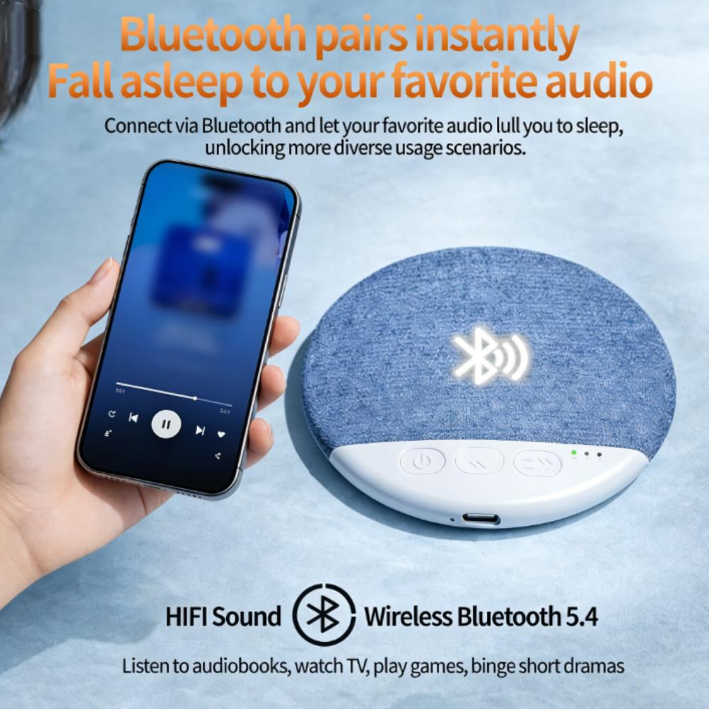 X3pro Mini Sleeping Speaker Bluetooth 5.4 Ultra Thin Bedroom Pillow Speaker Under Pillow Sound Machine with White Noise 30/60/90 Min Timers