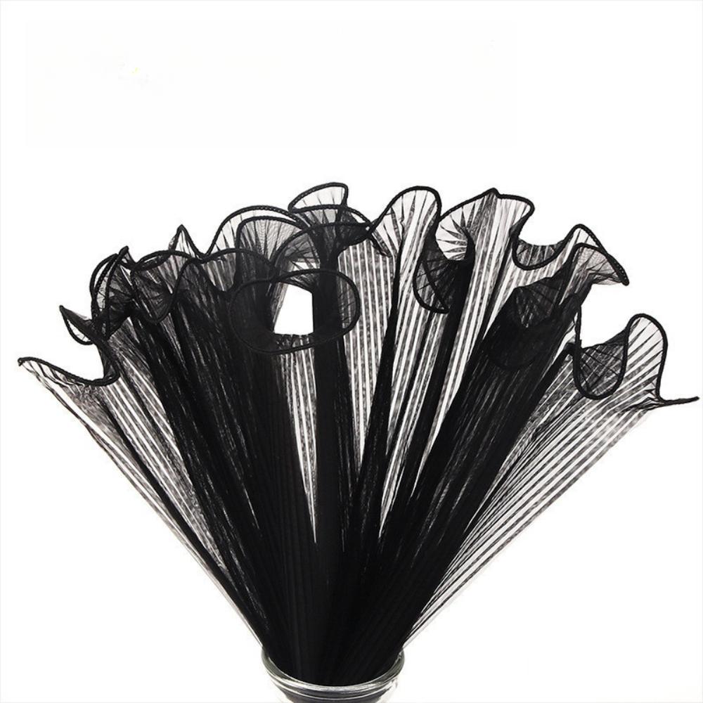 4m Bouquet Roll Multiple Color Mesh Wave Yarn Pretty Packaging Lace Paper  For Wedding Party