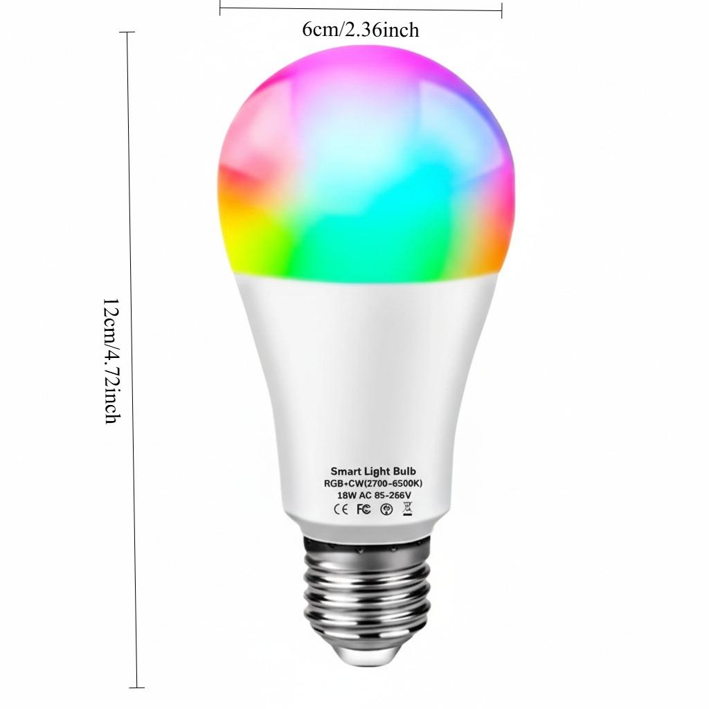 Smart Light Bulb 12W/15W/18W - WiFi Enabled, Works with  Voice Assistants