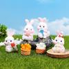 Adorable Bunny Micro-Landscape: Cute Resin Garden Accessory with Rabbit and Radishes