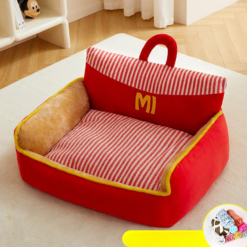 

Съемная и моющаяся подушка для собачьей конуры, диван для домашних животных, подушка для кошек, зимняя теплая подушка для собачьей конуры, зимняя утолщенная подушка для кровати для домашних животных M size -55 * 45