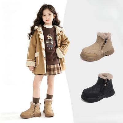 Girls' Cotton Boots - Winter and Autumn Children's Padded Boots, Versatile Shoes for Snowy Weather
