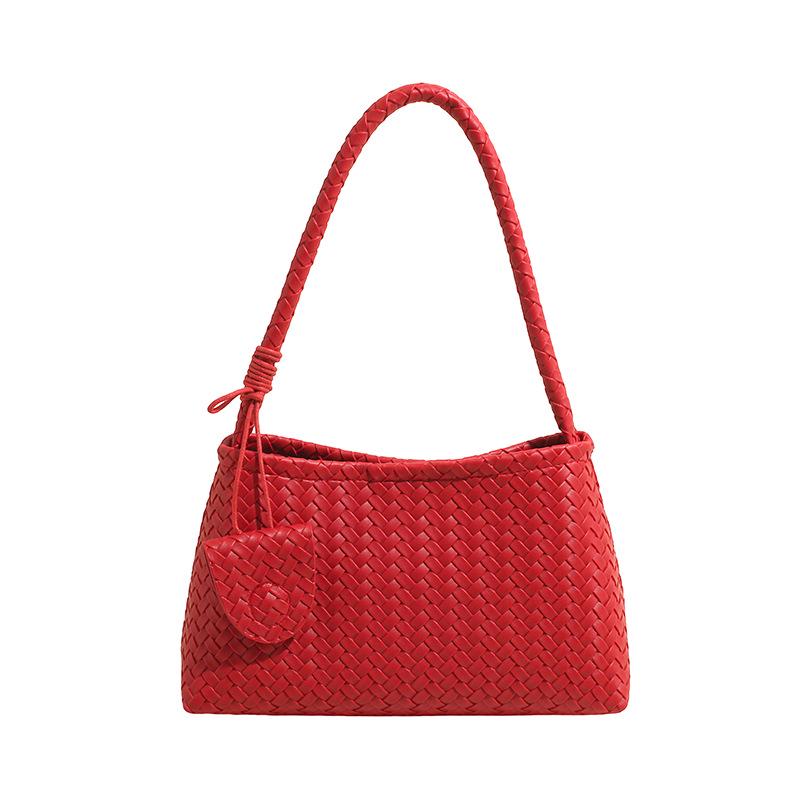 Elegant French Woven Pattern Baguette Women's Shoulder Bag 2026