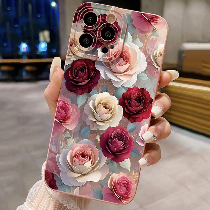 Luxury Rose Floral Pattern Shockproof Phone Case for Xiaomi Mi 11 Lite 5G 14T 14 13T 13 12T Poco X7 X6 X5 X3 F5 F6 M6 Pro Cover